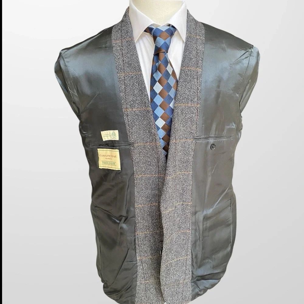 Vintage‎ Evan Picone Mens 42R Blazer Sport Coat Lambswool Wool Casual Jacket